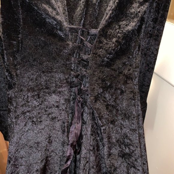 Dress, Maxi, black, velvet, size small/medium (US 6-8). - Picture 7 of 11